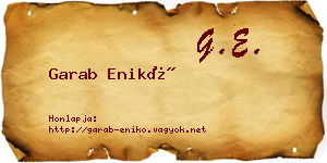 Garab Enikő névjegykártya